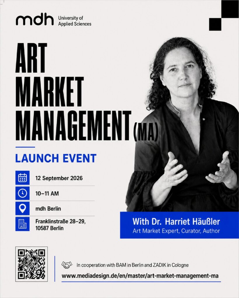 Launch of New Master Programme Art Market Management this Saturday, September 12, 2026 at 10 am